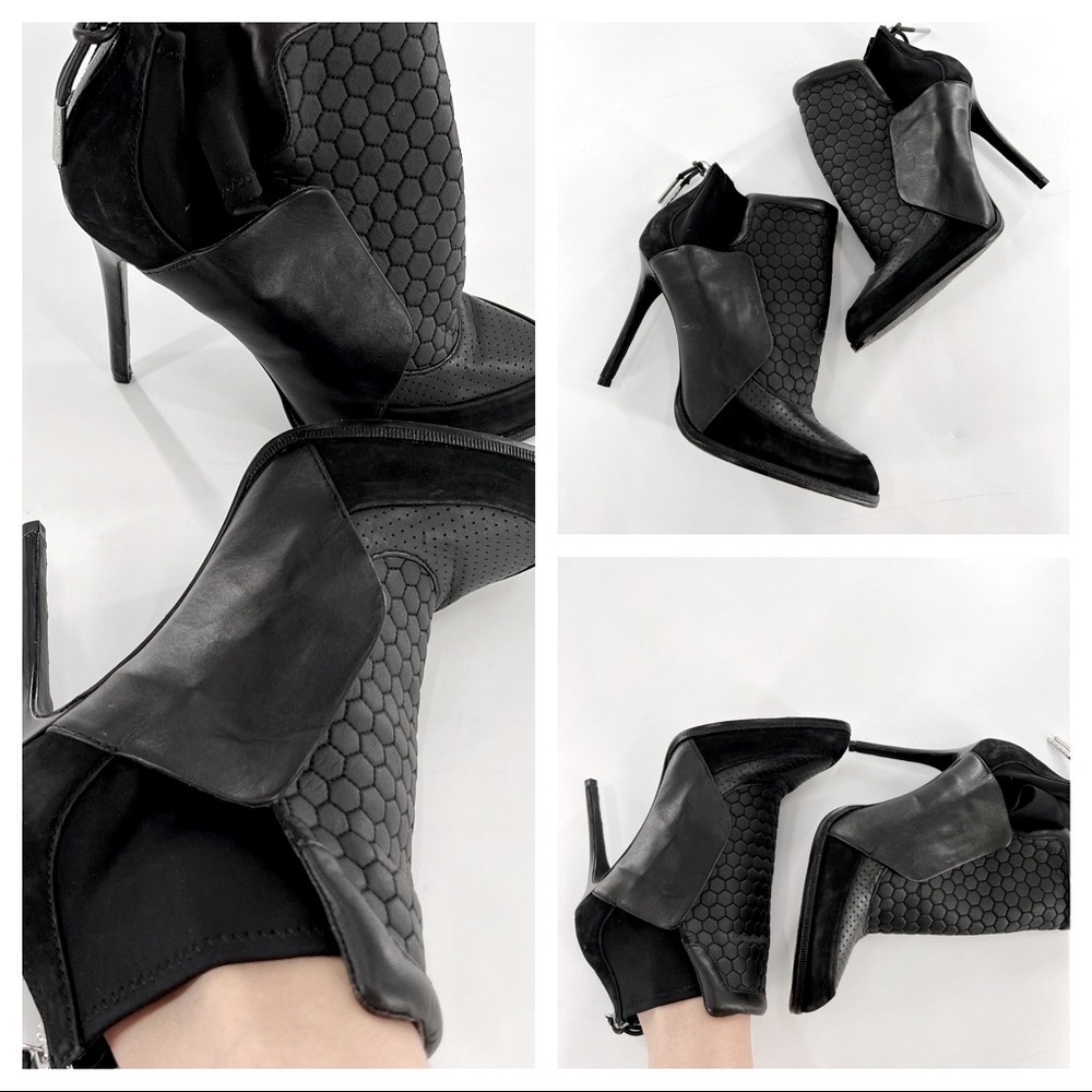 L.A.M.B. Black Leather Stiletto heel Ankle bootie Size 8
